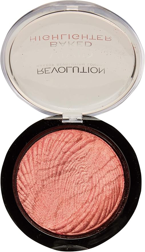 Revolution Vivid Baked Highlighter - Iluminador En Polvo -  Pink Rose Gold Lights (7.5 g)