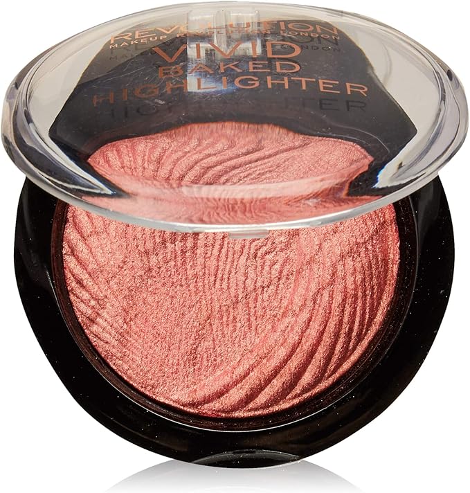 Revolution Vivid Baked Highlighter - Iluminador En Polvo -  Pink Rose Gold Lights (7.5 g)