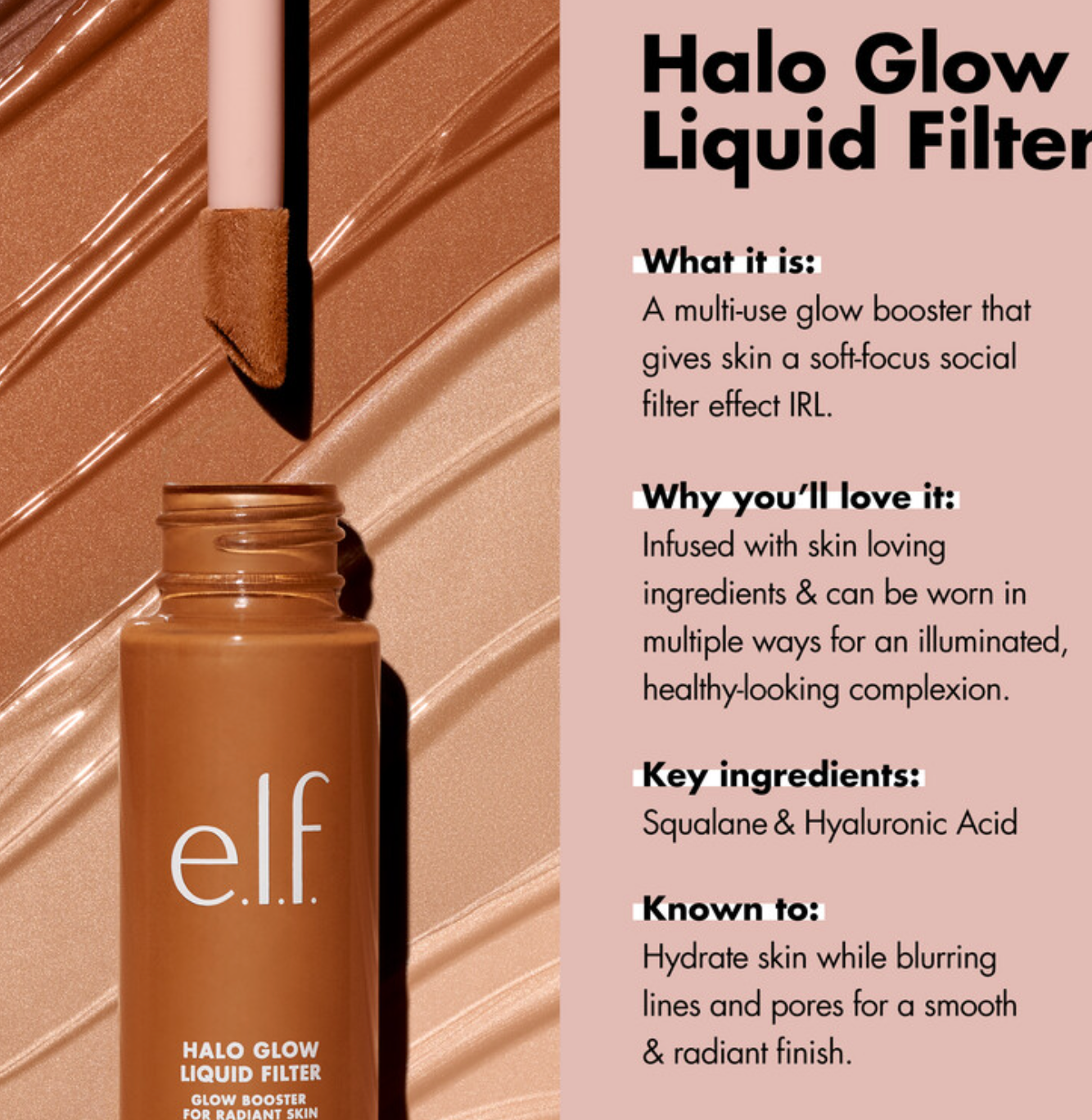 elf - Halo Glow Liquid Filter - 3.5 Medium Neutral Olive - Liquid Illuminator