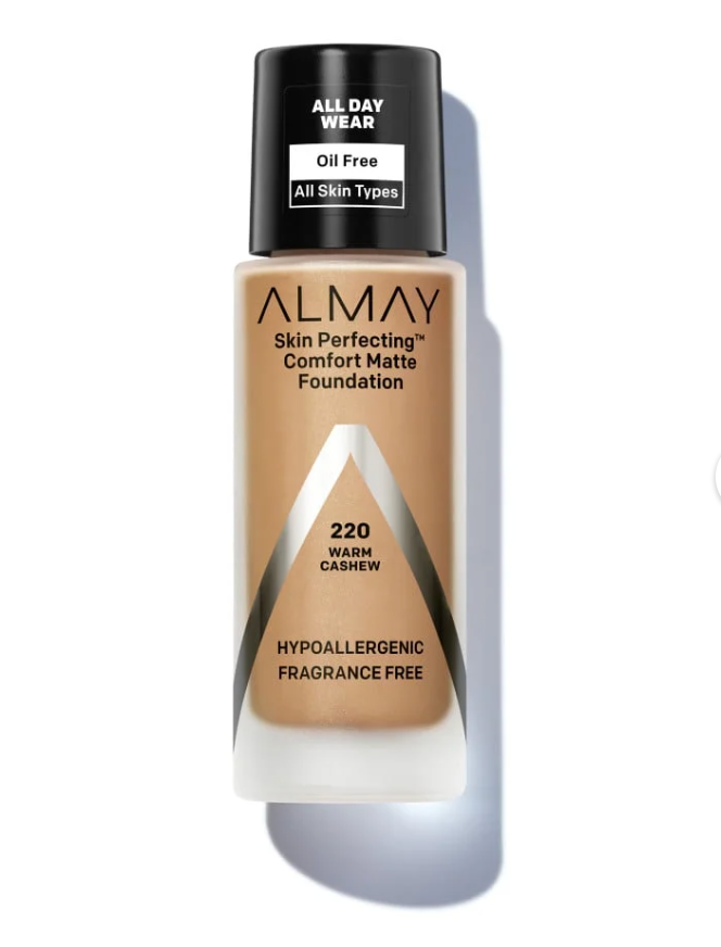 Almay - Skin Perfecting - Maquillaje Base Mate Confort - 220 Warm Cashew