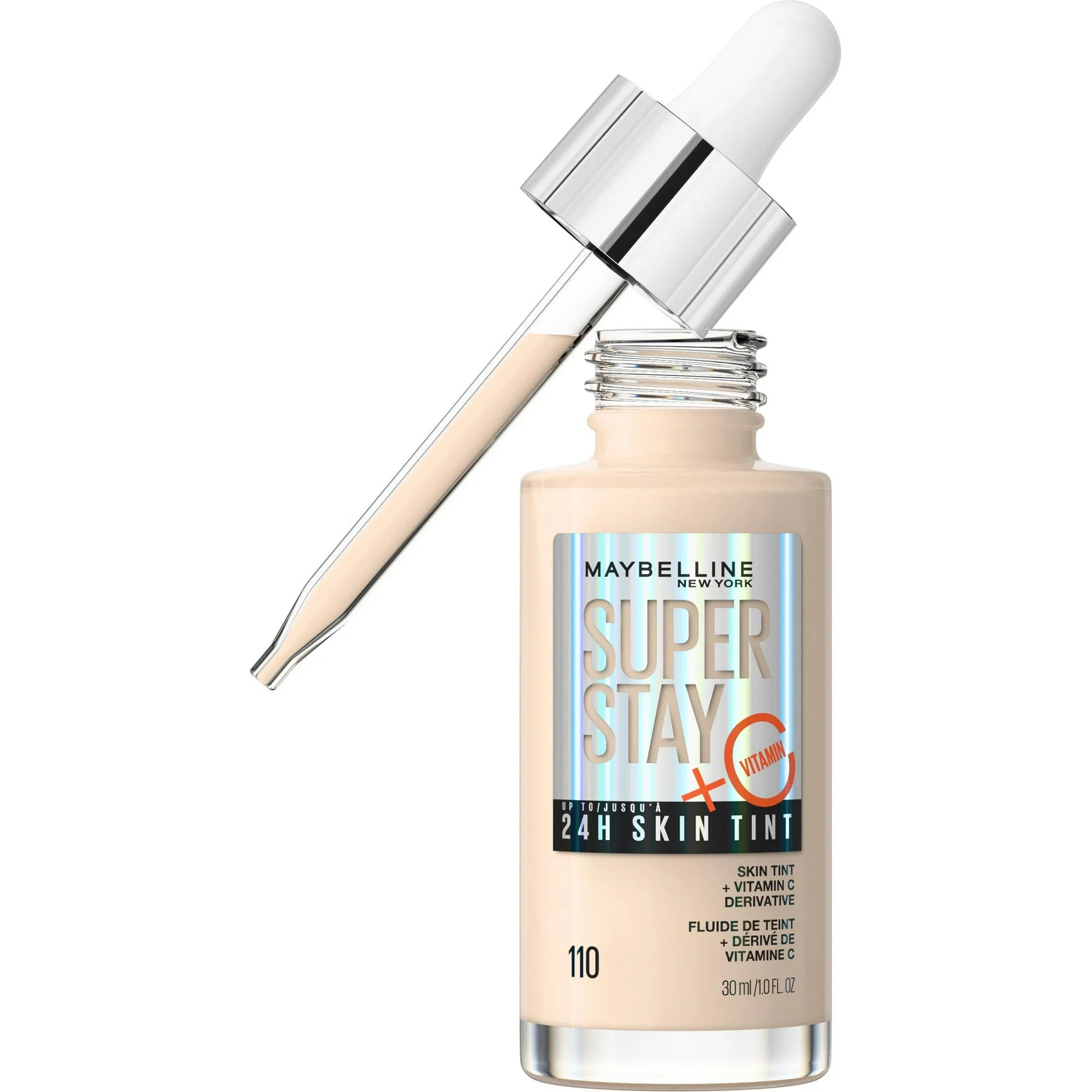 Maybelline Super Stay Up to 24HR Skin Tint with Vitamin C, 1 fl oz - Tinte para la Piel con Vitamina C - #110